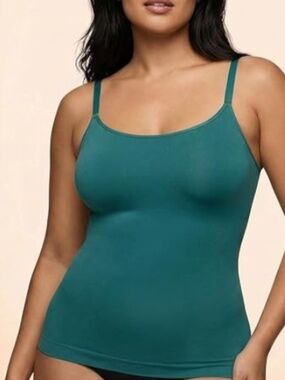 Shapermint Essentials All Day Every Day Scoop Neck Cami Sz L in Forest Green